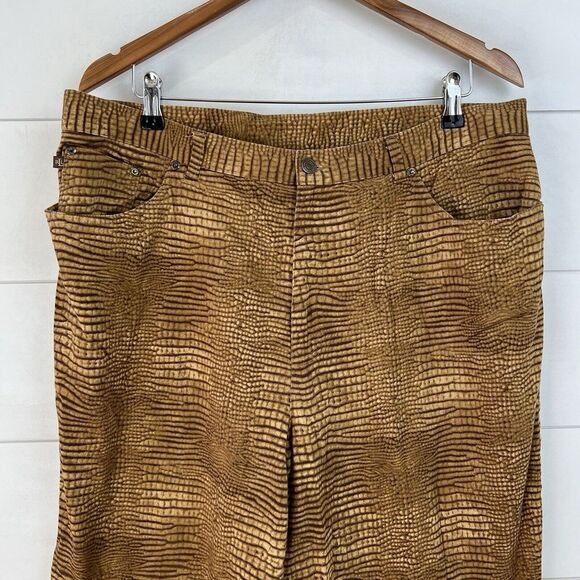 Lauren Ralph Lauren Pants - Lauren Ralph Lauren Kenya Java snakeskin pants womans size 18W Camel